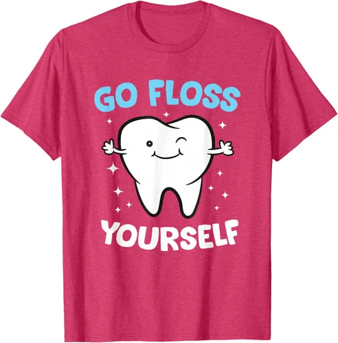 Vista 31 de Camiseta higienista dental, asistente dental, Go Floss Yourself dentista, Negro, S