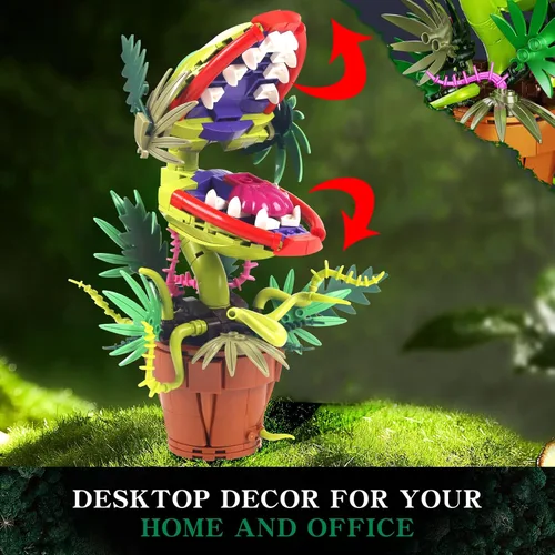Vista 4 de 322 PIEZAS Horribles Audrey Las 2 Plantas Piraña Flores Caníbales Juguetes de Construcción de Modelo Compatibles con Lego Tamaño, Únicas Flores