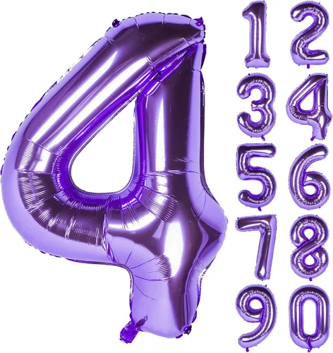Vista 10 de Globos de 40 pulgadas para inflar con helio, de película de aluminio, para fiestas, cierre manual (púrpura 0)
