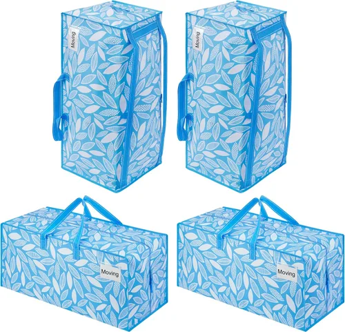 Vista 101 de VENO Paquete de 6 bolsas de mudanza resistentes con correas de mochila, cremalleras y asas, bolsas de embalaje extragrandes para artículos