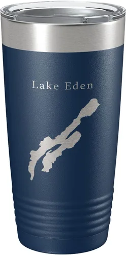Vista 8 de Lake Eden Map Tumbler Travel Mug Insulated Laser Engraved Coffee Cup Vermont 20 oz Black