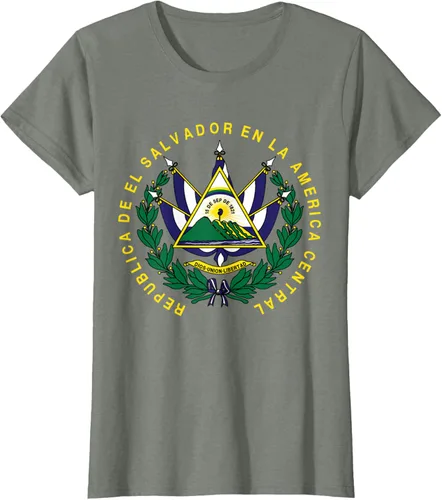 Vista 15 de amdesco Salvador Camisa, salvadoran Escudo de armas playera, mujer L, Blanco