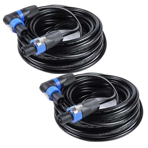 Vista 13 de HBU Paquete de 2 cables Speakon True de 4 conductores de 3 pies, cable Speakon de 4 polos a SpeakON - Amplificador de escenario PA DJ de 12 AWG a