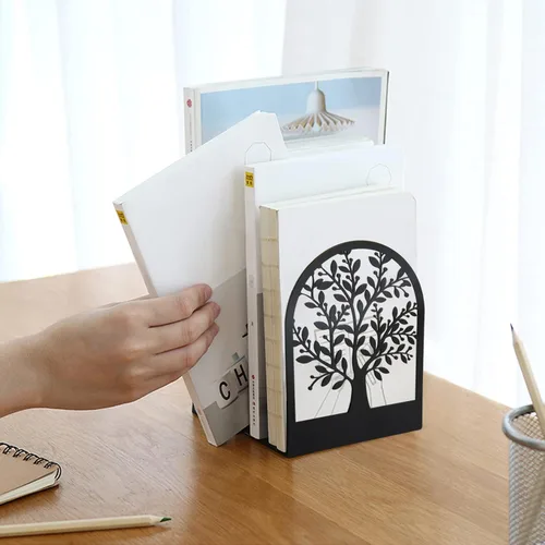 Vista 6 de Umikk Sujetalibros, Sujetalibros de Metal, Sujetalibros del Árbol de la Vida para Estantes, Sujetalibros Decorativos para el Hogar para Libros