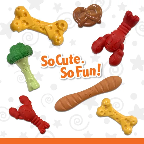 Vista 8 de Nylabone Paquete de juguetes masticables de potencia, juguetes para perros para masticadores agresivos, paquete de 3 Dog chews toys for small dogs
