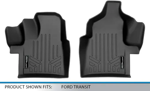 Vista 4 de SMARTLINER Alfombrillas de piso de ajuste personalizado para la primera fila Compatible con 2020-2024 Compatible con 2020-2022 Ford Transit