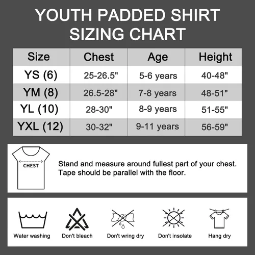 Vista 5 de Camisa acolchada de fútbol juvenil con protector de costillas en el pecho, para niños y niñas, camiseta protectora para fútbol, béisbol, sóftbol