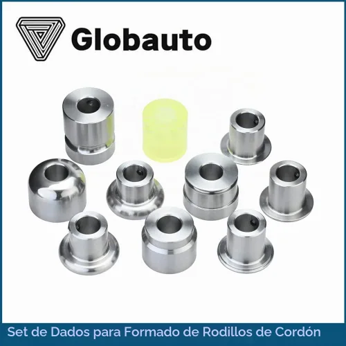 Vista 8 de Rodillo de cuentas que forma el conjunto 9 troqueles de metal 1 rollo de poliuretano que inclina el eje de 0.866 in Cr12