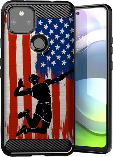 Vista 13 de CasesOnDeck - Funda compatible con Google Pixel 5A (2021) / Pixel 5A 5G, funda delgada de fibra de carbono TPU para acentuar arañazos y caídas, tema