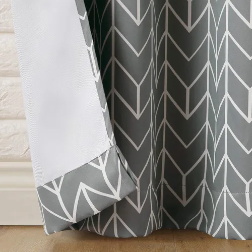 Vista 4 de Sun Zero Kenwood - Cortina con ojales, diseño de chevron