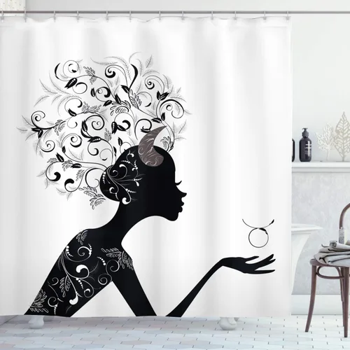 Vista 19 de Ambesonne Decor Collection cortina para regadera de baño de poliéster