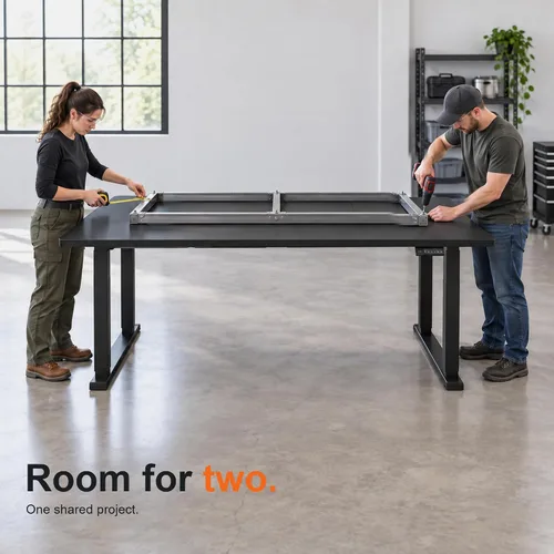 Vista 9 de 63" Dual-Motor Electric Height Adjustable Workbench Negro