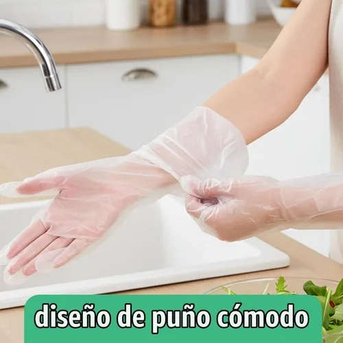 Vista 7 de 20 guantes de limpieza de goma desechables largos transparentes, guantes de plástico para lavar platos, guantes de plástico desechables impermeables