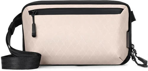 Vista 8 de Bolso cruzado pequeño para mujer, bolso de hombro vegano impermeable con tela acolchada de nailon de diamante, respaldo de poliéster 900D