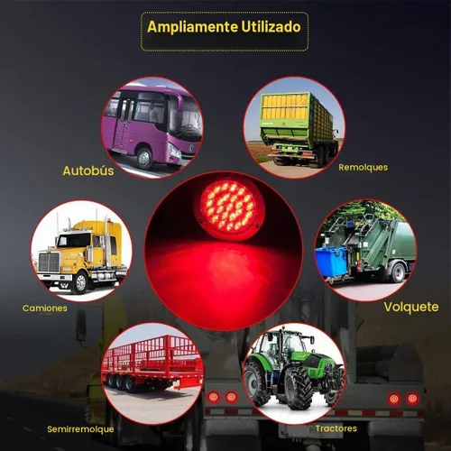 Vista 7 de NEW SUN Luces traseras redondas para remolque de 4 pulgadas, 24 LED de alta potencia de 12V con ojales y enchufe incluidos, compatible con Jeep 6