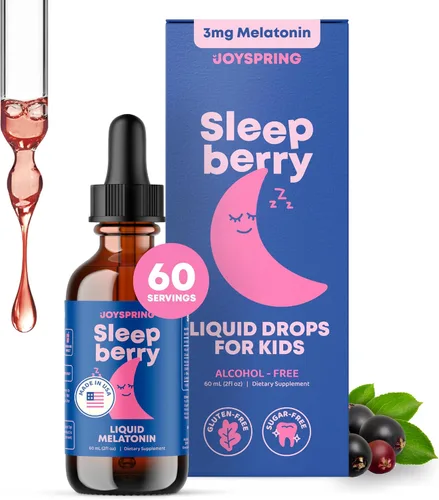 Vista 13 de SleepBerry Melatonina líquida para niños, ayuda natural para dormir con saúco y vitamina D, estimula el sistema inmunológico mientras duermen