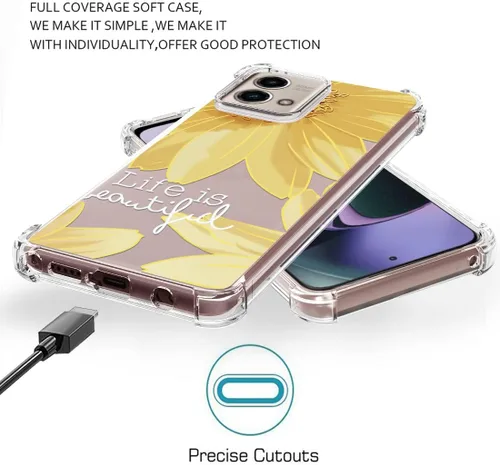 Vista 7 de Osophter Funda para Moto G Stylus 5G 2023: funda de teléfono para Motorola G Stylus 5G 2023 (flor de sol grande)