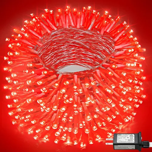 Vista 37 de Tira de 200 luces LED de 66 pies para exteriores, luces de Navidad conectables para interiores, cable transparente, impermeable, 8 modos de luces
