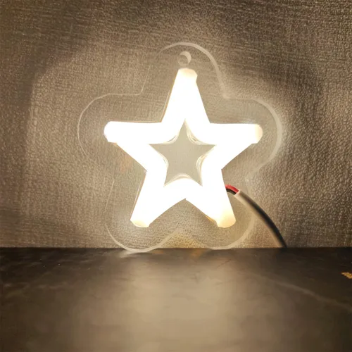 Vista 4 de Letrero de neón con USB Power Star, letrero de luz de neón personalizado para dormitorio, hogar, decoración de pared, decoración de fiesta LED