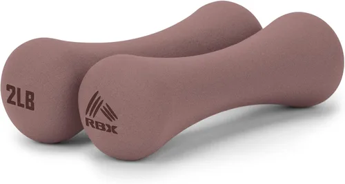 Vista 11 de RBX Pesas de mano de 4 libras (2 libras cada una), pesas de mano de neopreno para entrenamientos en casa, entrenamiento cardiovascular y de fuerza