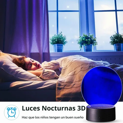 Vista 5 de Honoson 4 Piezas Bases de Lámpara LED Nocturna 3D con 4 Piezas Láminas de Acrílico Transparente Control Remoto Cable USB Ajustable 16 Colores 4
