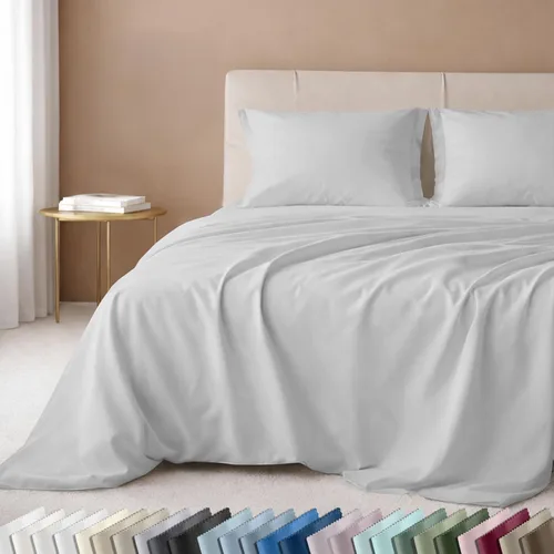 Vista 47 de California Design Den Juego de sábanas de lujo tamaño King - 100% algodón, 600 número de hilos, sábanas King de bolsillo profundo, ropa de cama