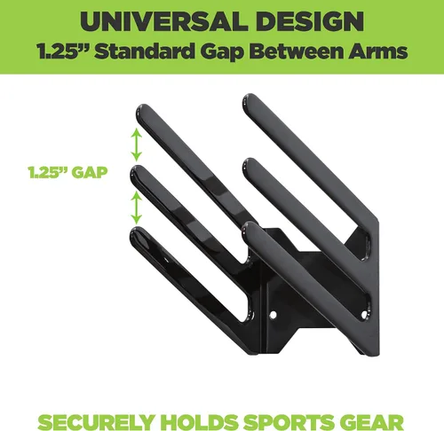 Vista 4 de HIDEit Mounts MBoard - Estante universal mediano fabricado en EE. UU., estante de pared horizontal de acero sumergido de goma, estante de wakeboard