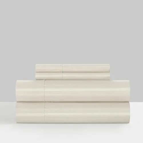 Vista 6 de Chic Home Siena - Juego de sábanas de 4 piezas con diseño de rayas de color sólido, incluye 1 encimera, 1 sábana bajera y 2 fundas de almohada, Verde