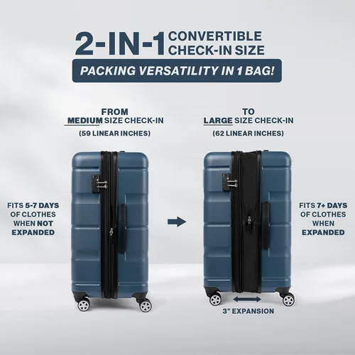 Vista 2 de Travelpro Runway Hardside - Juego de 2 piezas giratorias expandible 2025 pulgadas Blanco Runway Juego de equipaje de 2 piezas Hardside