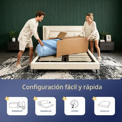 Vista 9 de EGOHOME - Colchón híbrido tamaño King de 14 pulgadas, espuma viscoelástica refrescante, firmeza media