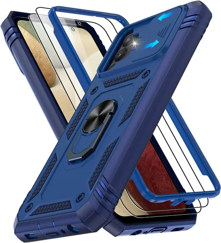 Vista 197 de Gritup Funda para Google Pixel 6 con cubierta deslizante para cámara y protector de pantalla (2 unidades), soporte de anillo giratorio 360°, funda
