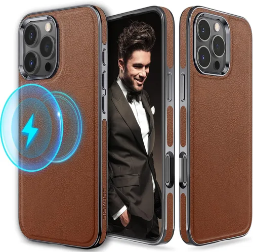 Vista 24 de LOHASIC Funda de piel de lujo para iPhone 18 Pro Max/iPhone 17 Pro Max Beige