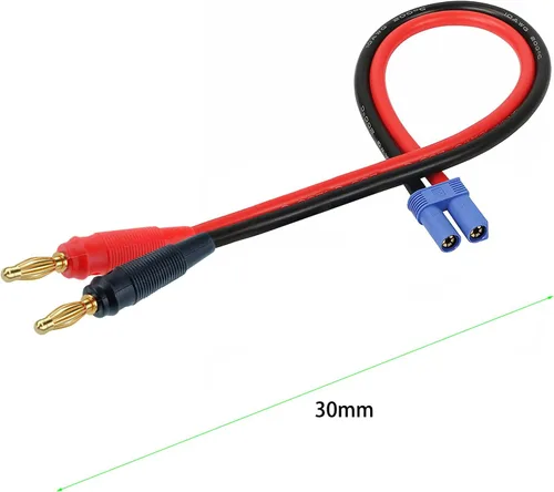 Vista 4 de EC3 Adaptador de conector de enchufe, EC3 macho a conector macho banana de 0.157 in con cable de 12 AWG 11.8 in (11.8 pulgadas) para juguetes