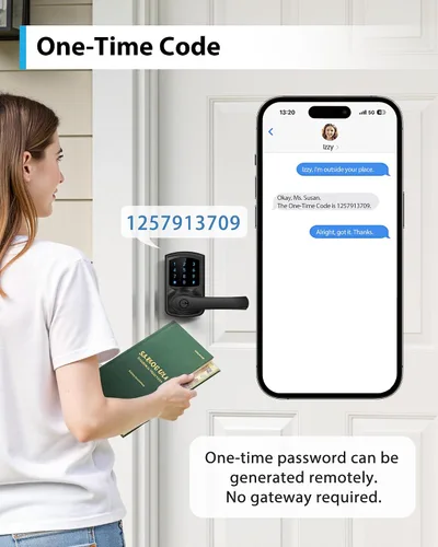 Vista 6 de Hidalife Cerradura de puerta inteligente con asa, cerradura digital de entrada sin llave con teclado para puertas delanteras, pantalla táctil