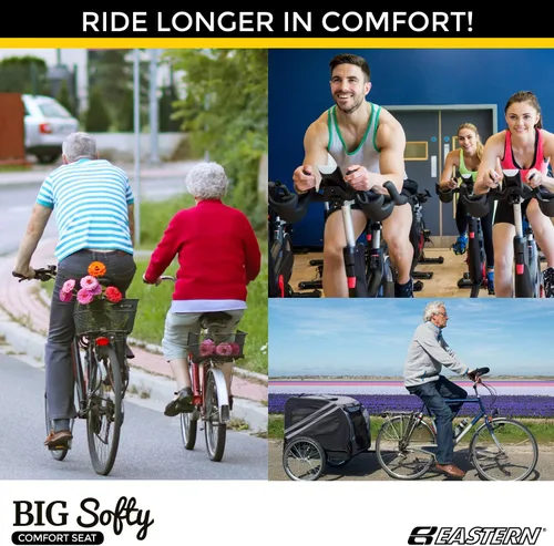 Vista 7 de Asiento de bicicleta grande y suave para personas mayores - Spin interior - Bicicletas estacionarias y estáticas - Sillín de bicicleta grande ancho