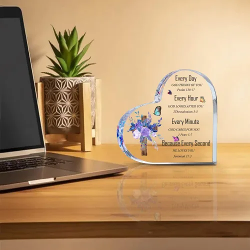 Vista 3 de Regalos cristianos para mujeres, hermanas, inspirador, positivo, apoyo emocional, decoración de escritorio, cruz para amigos, su hogar, letreros