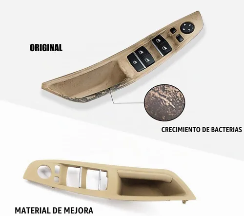 Vista 2 de FEXON Manija de puerta del lado del conductor para BMW Serie 5, panel de reposabrazos con interruptor de ventana, cubierta de panel de tirador