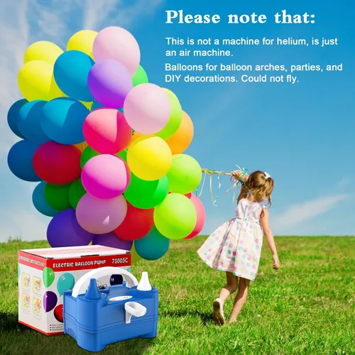 Vista 7 de IDAODAN Bomba eléctrica de globo de aire portátil de doble boquilla de 110 V 600 W, inflador eléctrico de globos para decoración de fiestas de niños