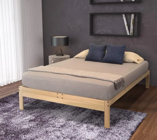 Vista 8 de Marco de cama Nomad, plataforma de madera sólida, Madera Noble, Madera clara