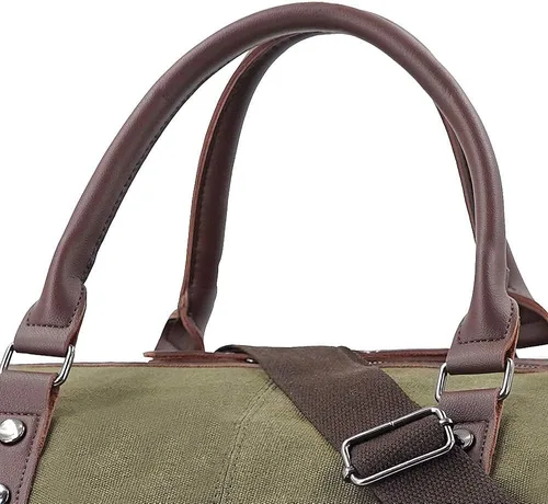 Vista 4 de Wohlbege Bolso de viaje de gran capacidad para hombre, bolso cruzado de fin de semana, bolso de mensajero de hombro para hombre, bolso de lona
