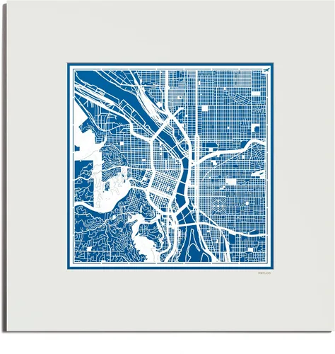 Vista 185 de O3 Design Studio San Diego, CA Paper Cut Map Matted Grey 20x20 in Paper Art