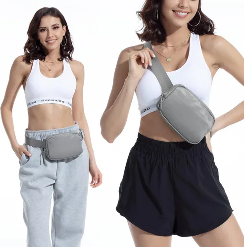 Vista 2 de Unisex Mini Belt Bag with Adjustable Strap Small Fanny Pack for Workout Running Traveling Hiking