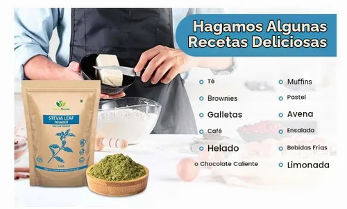 Vista 7 de Polvo de stevia verde de 1 libra (16 onzas) Sustituto de azúcar edulcorante natural sin calorías Cruda Sin conservantes Sin OMG - Néctar