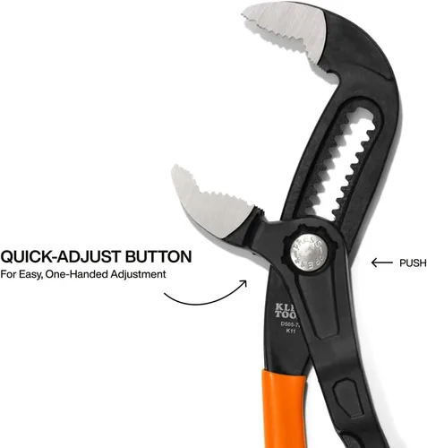 Vista 3 de Klein Tools D5057B Alicates ajustables de 7 pulgadas, alicates de bomba Klaw de ajuste rápido, diseño compacto con mordaza en V y dientes