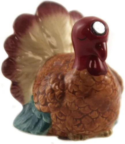 Vista 3 de Pacific Giftware Salero y pimentero magnético de cerámica para pavo y peregrino