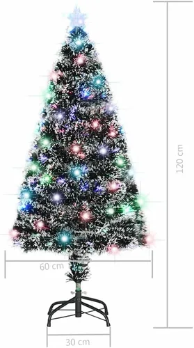 Vista 8 de 4 ft Artificial Christmas Tree. Pre-lit Fiberglass LED Pine 135 Branches, 7 Color Changing Lights, Indoor & Sheltered Outdoor Use Green