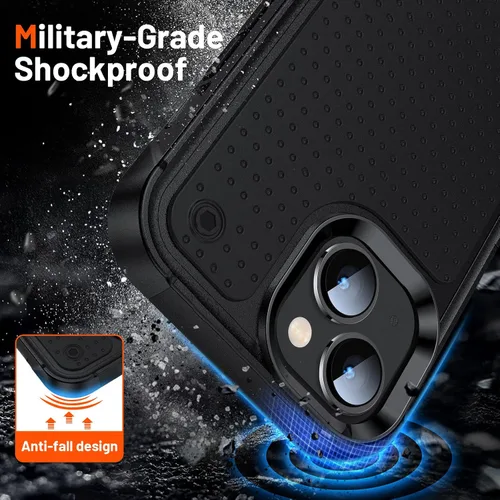 Vista 3 de Funda diseñada para iPhone 14, iPhone 13, 2 en 1, regalo de grado militar, resistente a caídas, resistente a prueba de golpes, para iPhone 14, funda