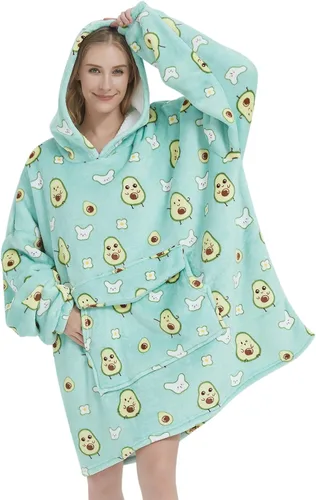 Vista 12 de Fiosnow Sudaderas con capucha de pizza y papas fritas para mujeres y hombres, sudaderas con capucha de tamaño grande para adultos, manta portátil