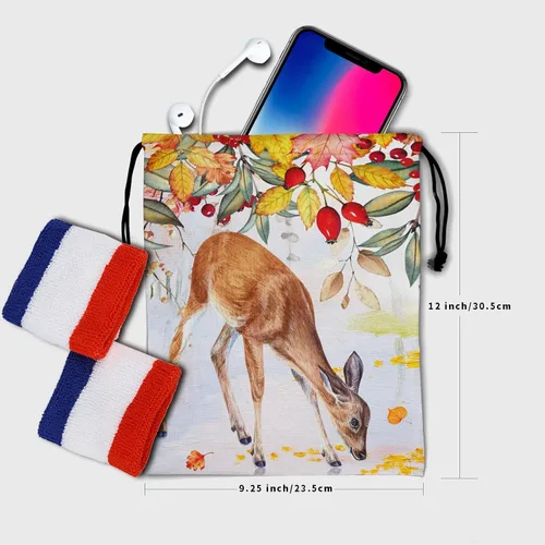 Vista 153 de Bolsa de agarre de gimnasia de piel de animal, bolsa de gimnasia con cordón ajustable, bolsa de cuerda para fauna silvestre, Mariposas Galaxy