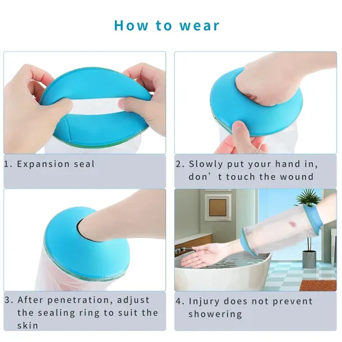 Vista 4 de SUPERNIGHT Funda impermeable para codo infantil para ducha, protector de brazo superior para nadar y bañarse, funda de vendaje hermética